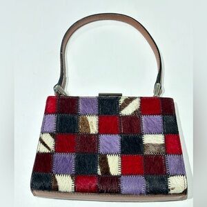Patchwork Horse hair Leather Mini Handbag